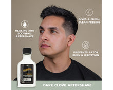 Dark Clove Aftershave 3.3 oz. healing & soothing aftershave. gives a fresh, clean feeling. prevents razor burn & irritation