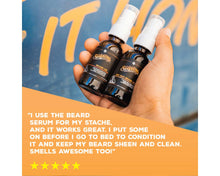 Testimonial: I use the beard serum for my stache and it works great. I put some on before i go to bed to condition it and keep my beard sheen and clean. Smells awesome too!