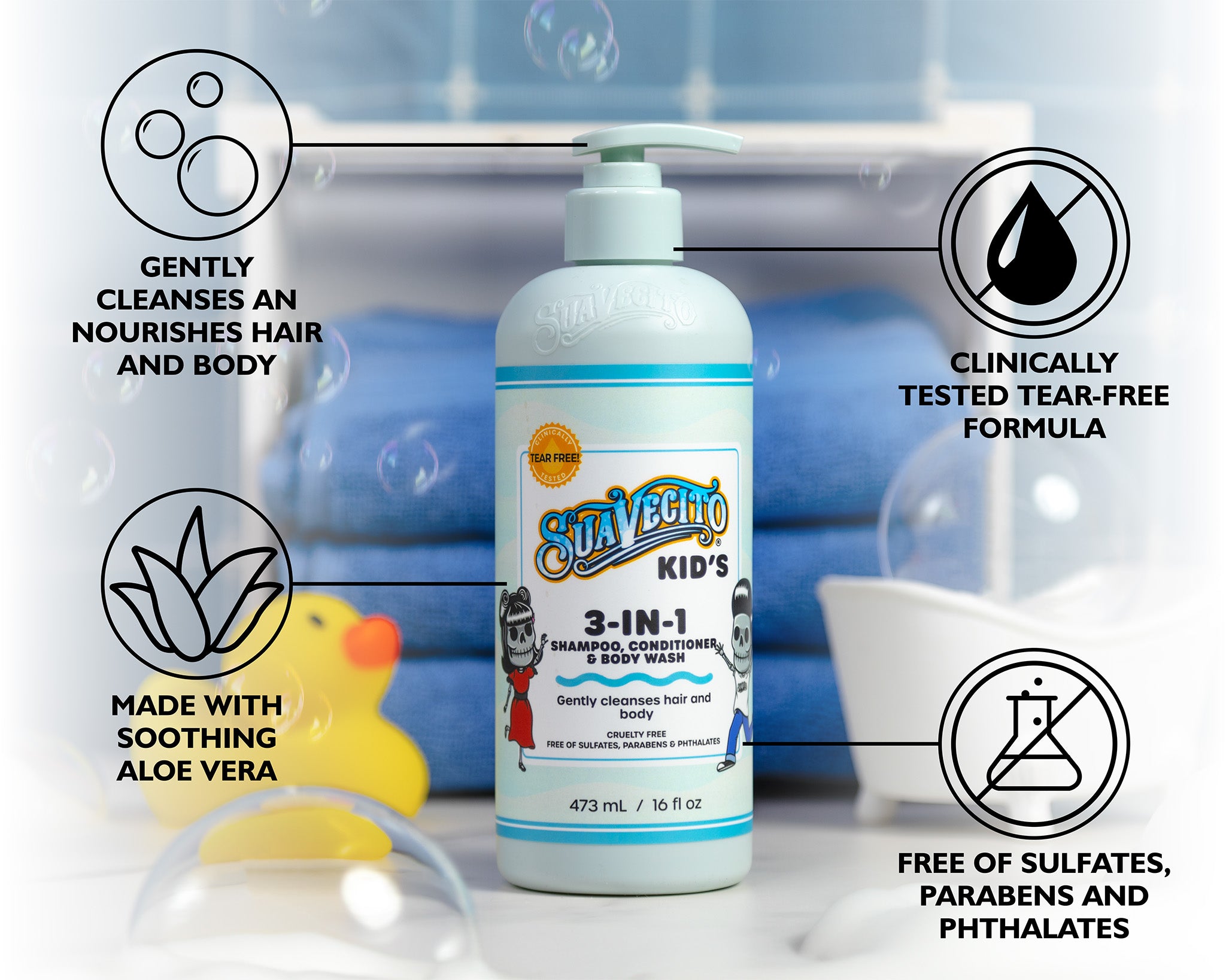 Kids 3-in-1 Shampoo, Conditioner Body Wash – Suavecito Pomade