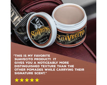 Testimonial: This is my favorite Suavecito product! It gives you a noticeably more distinguished texture than the other pomades while carrying their signature scent.