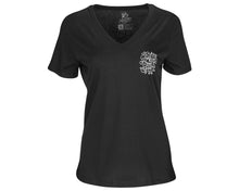 Load image into Gallery viewer, Suavecita Hair Club Summer 2019 V-Neck Tee Front