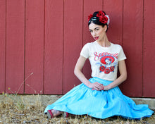Load image into Gallery viewer, Mariachi Tee - Model is wearing a size small tee.
