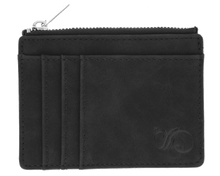 Load image into Gallery viewer, Zipper Card Holder Wallet - Black - Back
