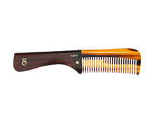 Load image into Gallery viewer, Deluxe Amber Folding Handle Comb - 6.5&quot; - Open
