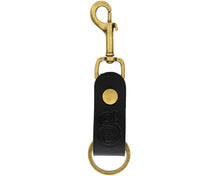 Load image into Gallery viewer, Esse Logo Leather Key Fob Clip - Black
