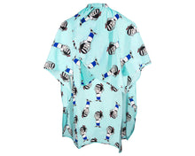 Load image into Gallery viewer, Mascot Club Blue Barber Cape - Kid&#39;s - Back View
