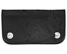 Load image into Gallery viewer, Black Skeleton Chained Biker Wallet - Front

