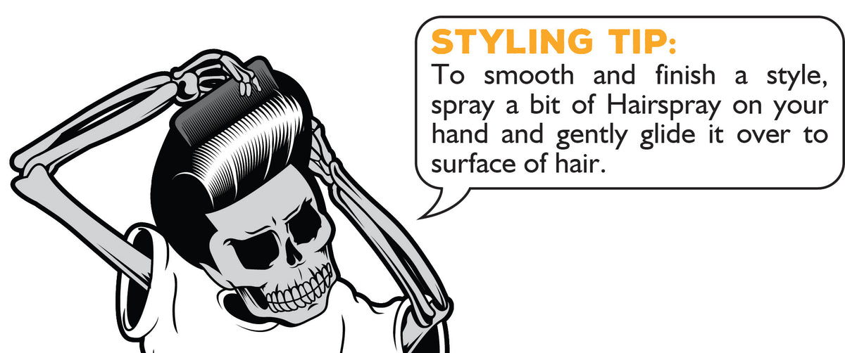 Styling tip: to smooth and finish a style, spray a bit of Hairspray on your hand and gently glide it over surface of hairstyle