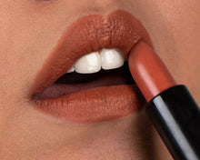 closeup of Dusk Semi-Matte Lipstick on lips