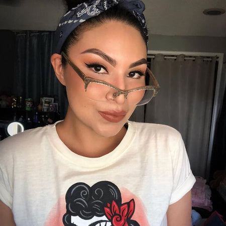 @andie_sorto wearing Dusk Semi-Matte Lipstick