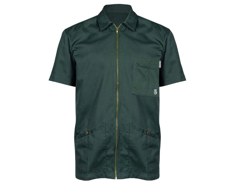 OG Barber Smock Forest Green - Front