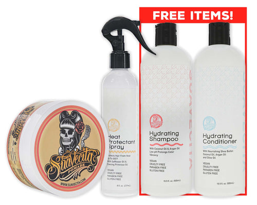 Suavecita Pomade & Heat Protectant Spray + Free Hydrating Shampoo & Conditioner