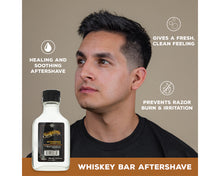 Whiskey Bar Aftershave 3.3 oz. healing & soothing aftershave. gives a fresh clean feeling. prevents razor burn & irritation