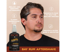 Bay Rum Aftershave 8 oz. Healing & soothing aftershave. classic barbershop scent. disinfects face to help the healing process. prevents razor burn & irritation