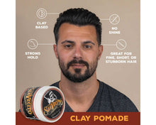 Clay pomade: strong hold, clay based, no shine, great for fine, short, or stubborn hair