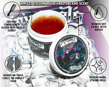 Suavecito X Originals Firme Hold Pomade: creamy consistency glides into hair easily, washes out easily with water, works fon thick, curly, or unruly hair, medium shine and strong hold. Limited edition scent and artwork