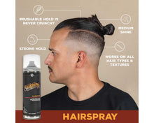 Hairspray: Strong hold, brushable hold is never crunchy, medium shine, works on all hair types and textures.