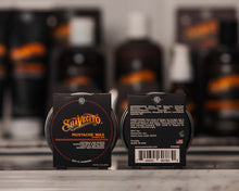 Mustache Wax Whiskey Bar Fragrance, front and back 