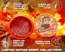 amber skies original hold pomade: creamy consistency glides into hair easily, washes our easily with water, works for most hair types and textures, medium shine, medium hold. limited edition scent and artework