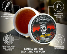 Suavecito X Originals Original Hold Pomade: creamy consistency glides into hair easily, washes out easily with water, works for most hair types and textures, medium shine and medium hold. Limited edition scent and artwork