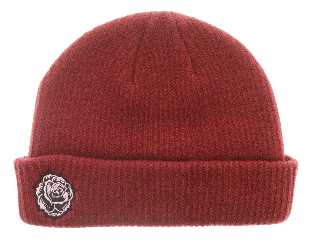 Rose Beanie - Burgundy