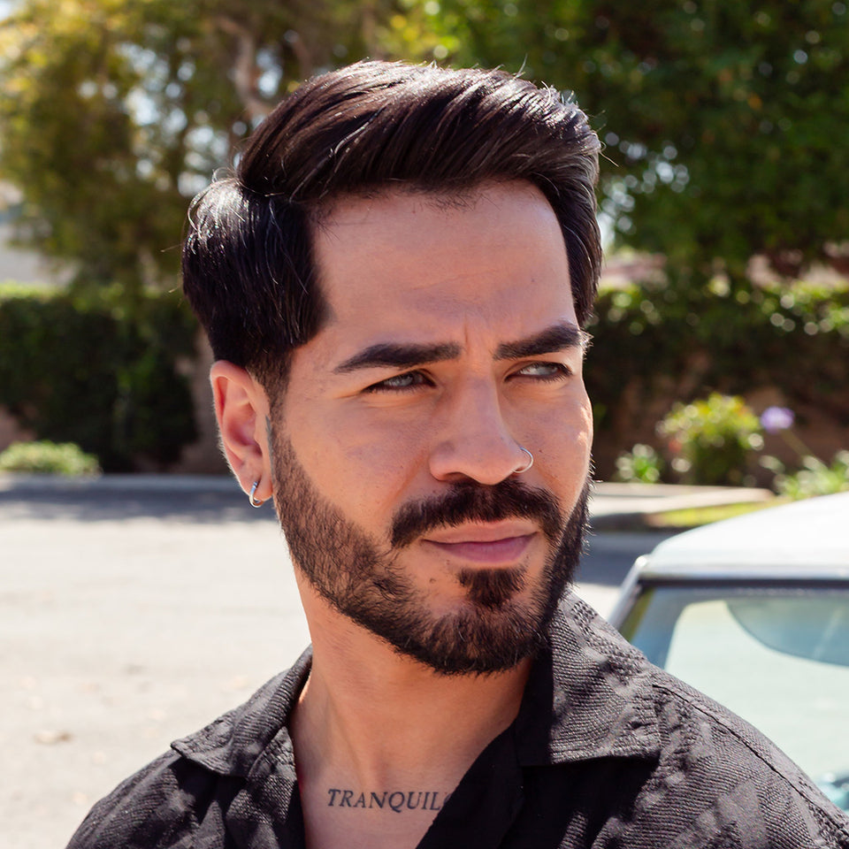 man with hair styled with texturizing products