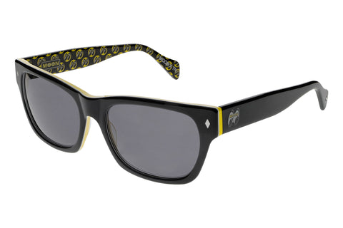 The 45's - Mooneyes x Tres Noir - Black + Yellow - Polarized Smoke Lens Angle