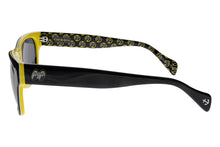 Load image into Gallery viewer, The 45&#39;s - Mooneyes x Tres Noir - Black + Yellow - Polarized Smoke Lens Side
