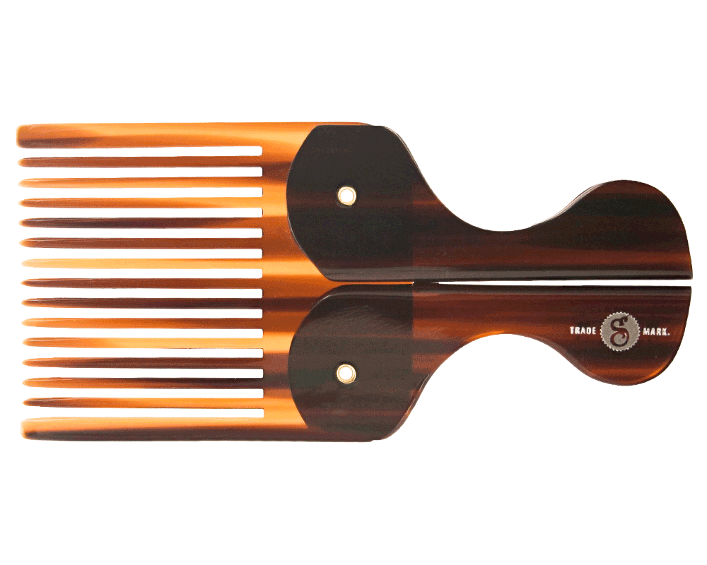 Folding Pocket Beard Comb - Front View