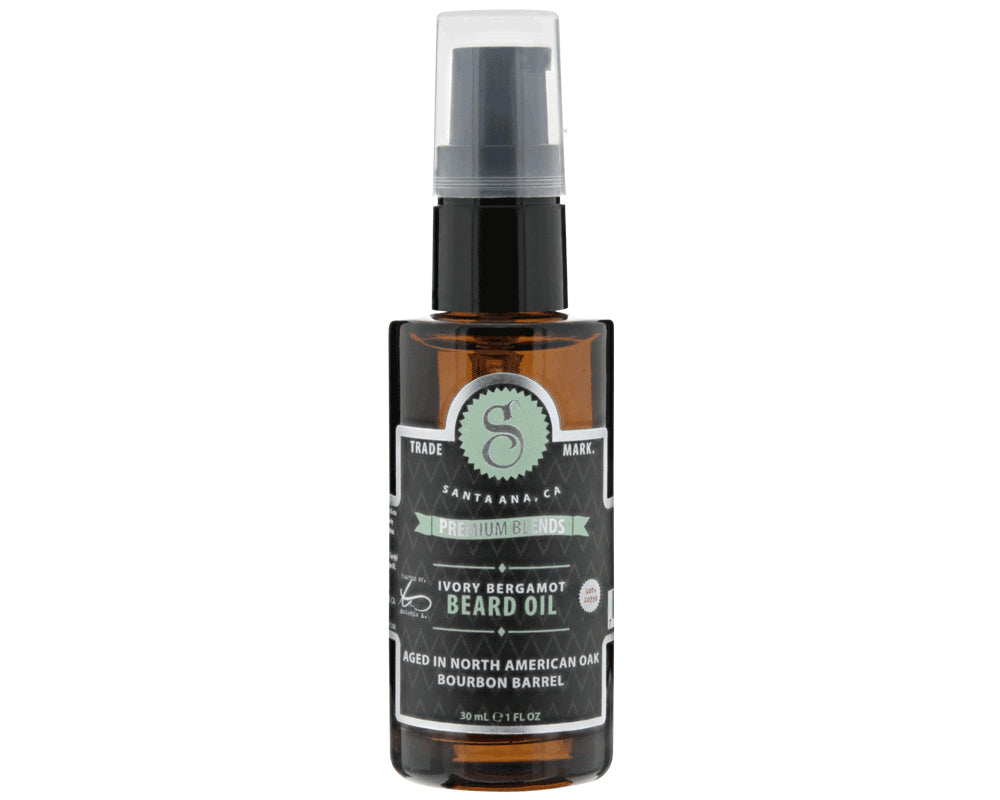 Premium Blends Ivory Bergamot Beard Oil Front View
