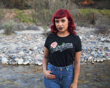Load image into Gallery viewer, Pink Thorns Tee - Model is wearing a size small tee.

