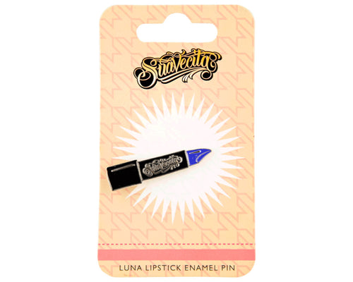 Luna Lipstick Enamel Pin - Front