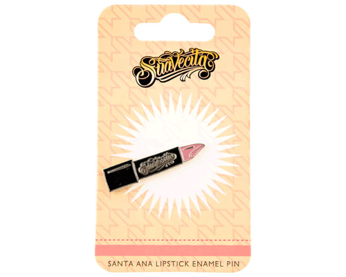 Santa Ana Lipstick Enamel Pin With Packaging