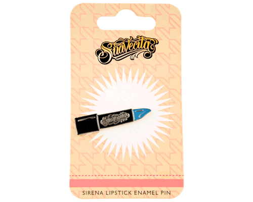 Sirena Lipstick Enamel Pin - Front View