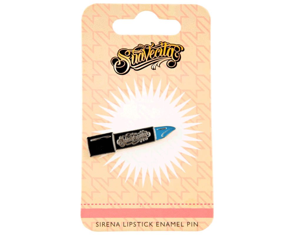 Sirena Lipstick Enamel Pin - Front View