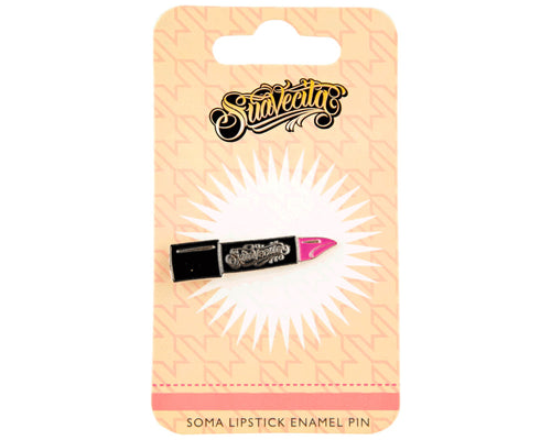 Soma Lipstick Enamel Pin With Packaging