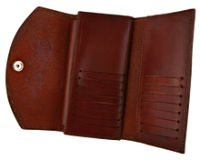 Load image into Gallery viewer, Antique Brown Women&#39;s Wallet - Open
