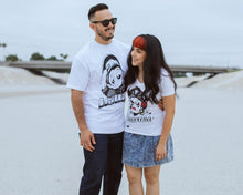 Load image into Gallery viewer, Models wearing the Men&#39;s and Women&#39;s Suavecito and Suavecita X Amber Tilden Tee
