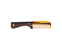 Load image into Gallery viewer, Deluxe Amber Folding Handle Comb - 5.5&quot; - Open
