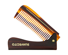 Deluxe Amber Folding Handle Comb - 8
