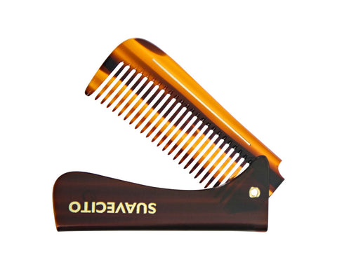 Deluxe Amber Folding Handle Comb - 6.5