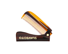 Deluxe Amber Folding Handle Comb - 5.5
