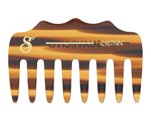 Load image into Gallery viewer, Deluxe Amber Rake Pocket Comb S Logo Side
