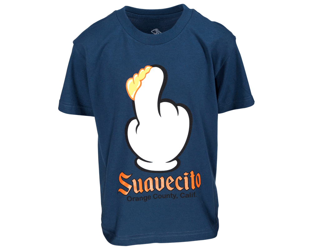 Finger Scoop Blue Tee - Front