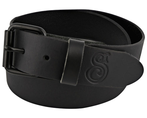Black OG Script Leather Belt