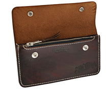 Load image into Gallery viewer, Antique Brown OG Trucker Wallet - Open
