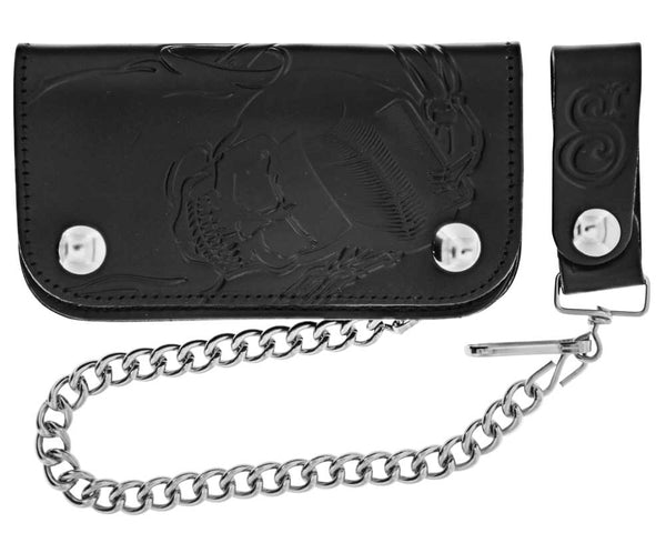 Cool Dark Coffee Leather Men's Small Biker Wallets Chain Wallet Bifold –  iChainWallets