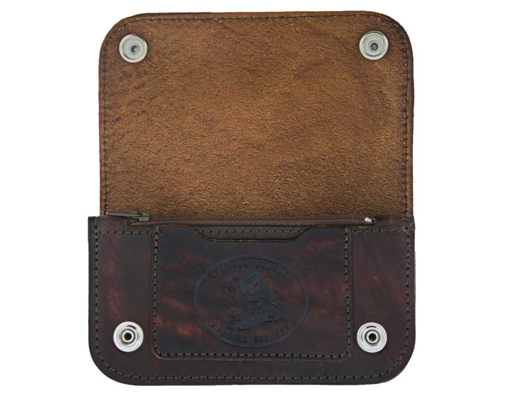 Skeleton Chained Biker Wallet - Antique Brown – Suavecito Pomade
